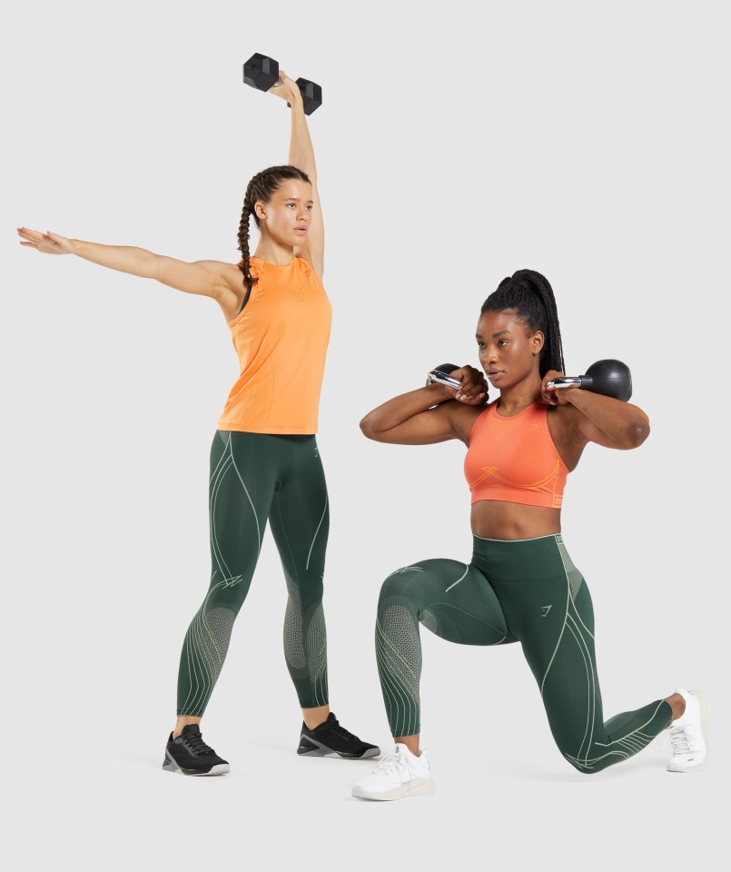 Gymshark Apex Bezszwowe Legginsy Z Wysokim Stanem Obsydian Zielono-ogórkowy Zielony