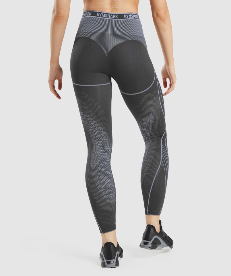 Gymshark Apex Bezszwowe Legginsy Z Wysokim Stanem Onyks Szaro-lawendowy Niebieski