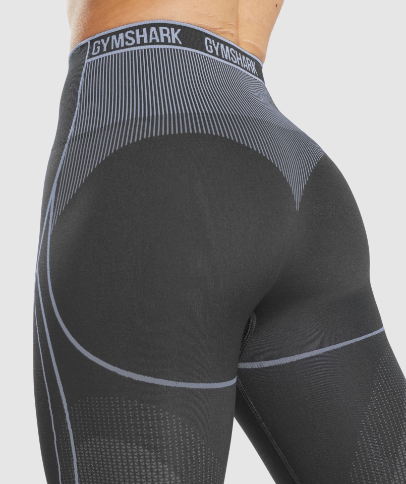 Gymshark Apex Bezszwowe Legginsy Z Wysokim Stanem Onyks Szaro-lawendowy Niebieski