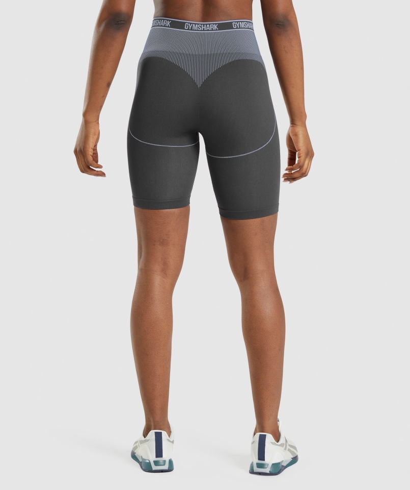 Gymshark Apex Bezszwowy Wysoki Stan Krótki Onyks Szaro-lawendowy Niebieski