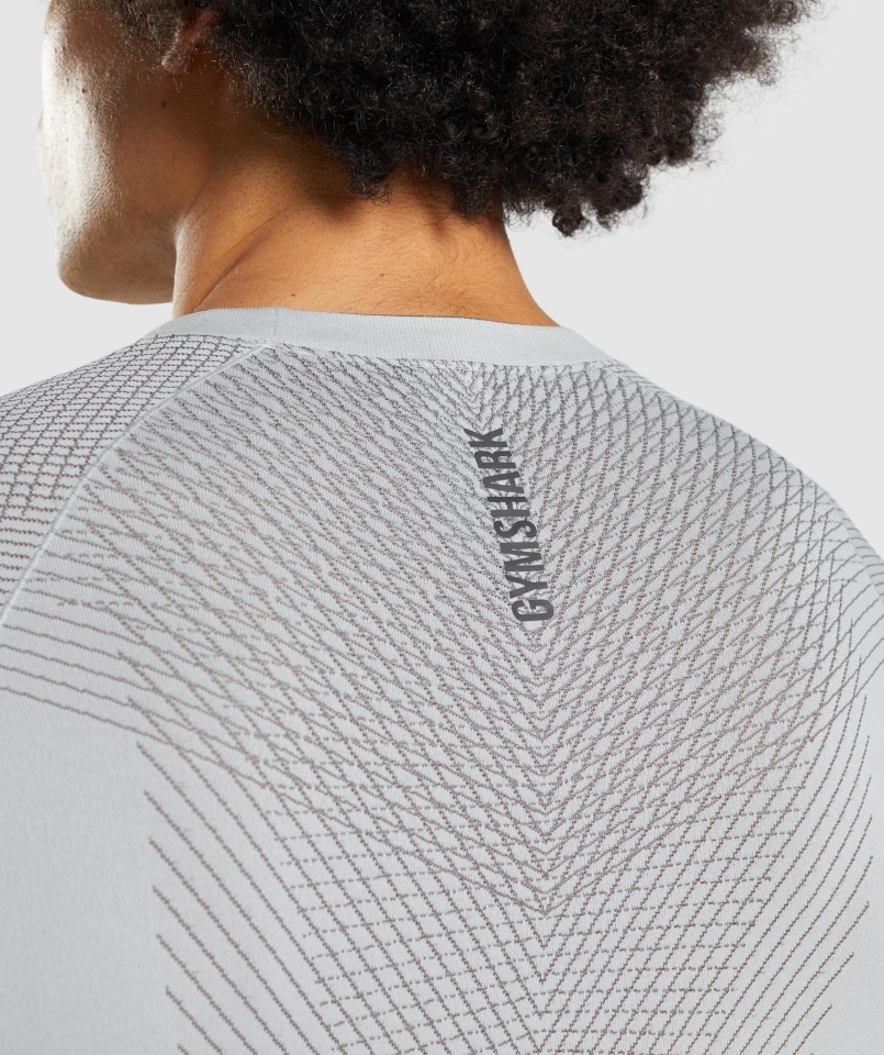 Gymshark Apex Bezszwowa Koszulka Z Długim Rękawem Jasnoszary-onyksowy Szary