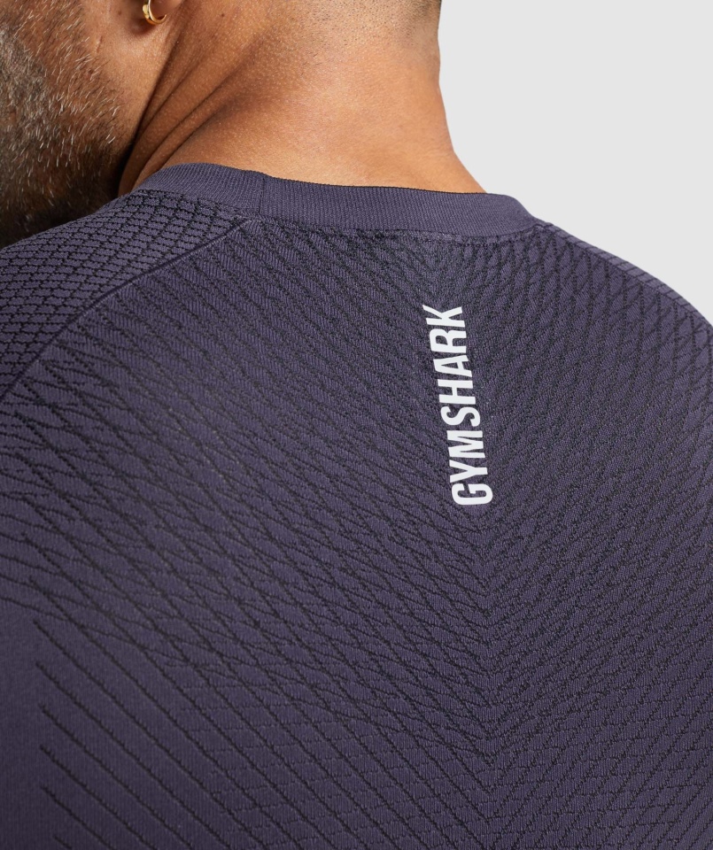Gymshark Apex Bezszwowa Koszulka Z Długim Rękawem Bogata Fioletowo-czarna