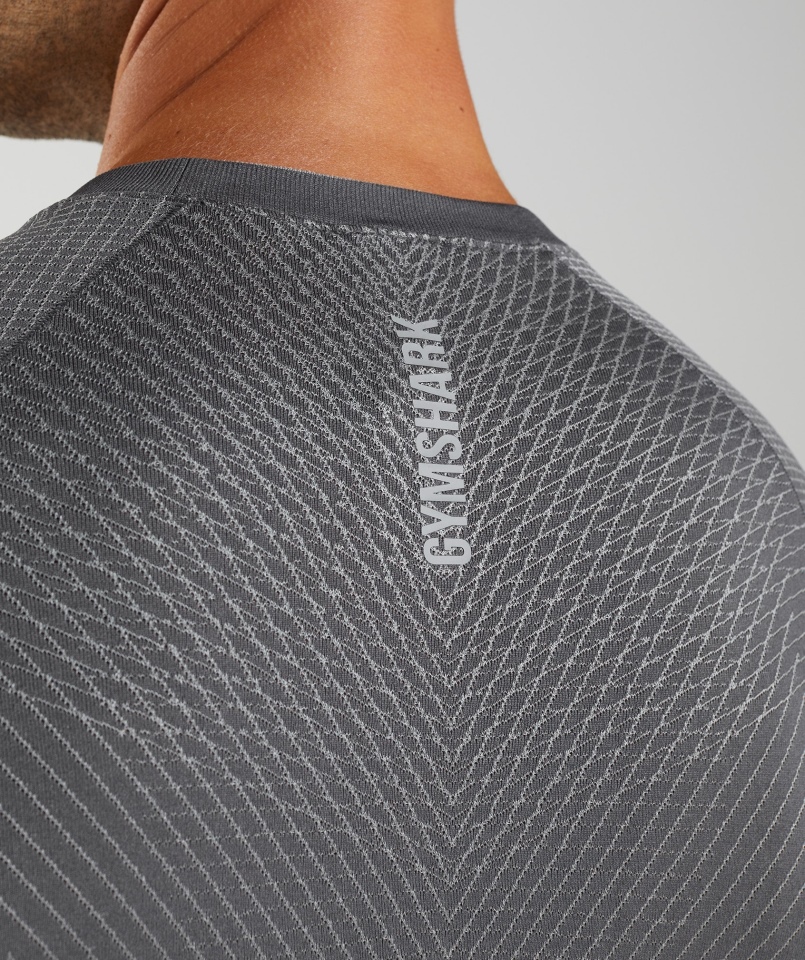 Gymshark Apex Bezszwowa Koszulka Z Długim Rękawem Sylwetka Szaro-smokey Grey