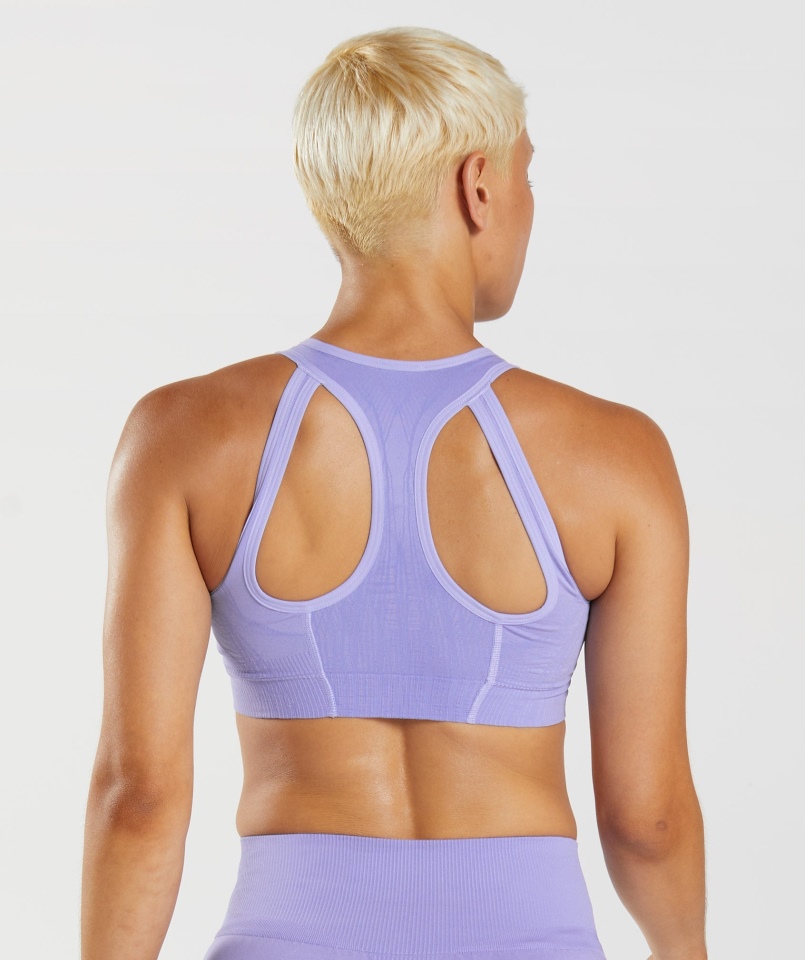 Gymshark Apex Bezszwowy Biustonosz Sportowy Cyfrowy Fiolet-przykurzony Fiolet