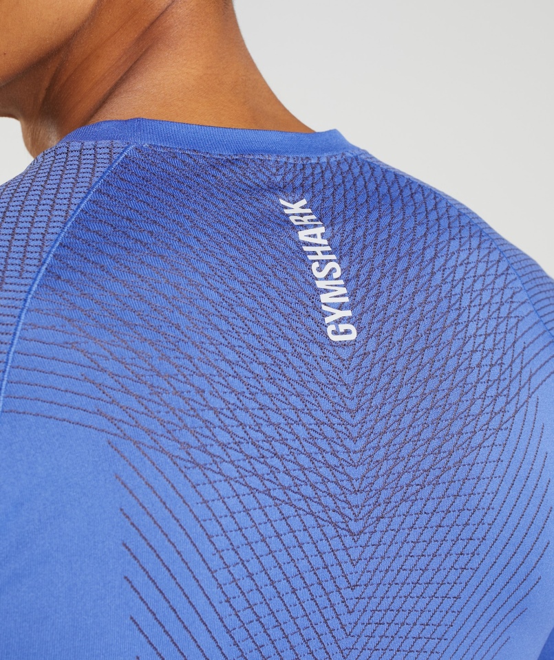 Gymshark Apex Bezszwowa Koszulka Kort Niebiesko-onyksowy Szary