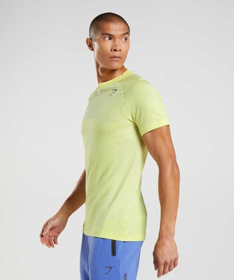 Gymshark Apex Bezszwowa Koszulka Firefly Zielono-biała