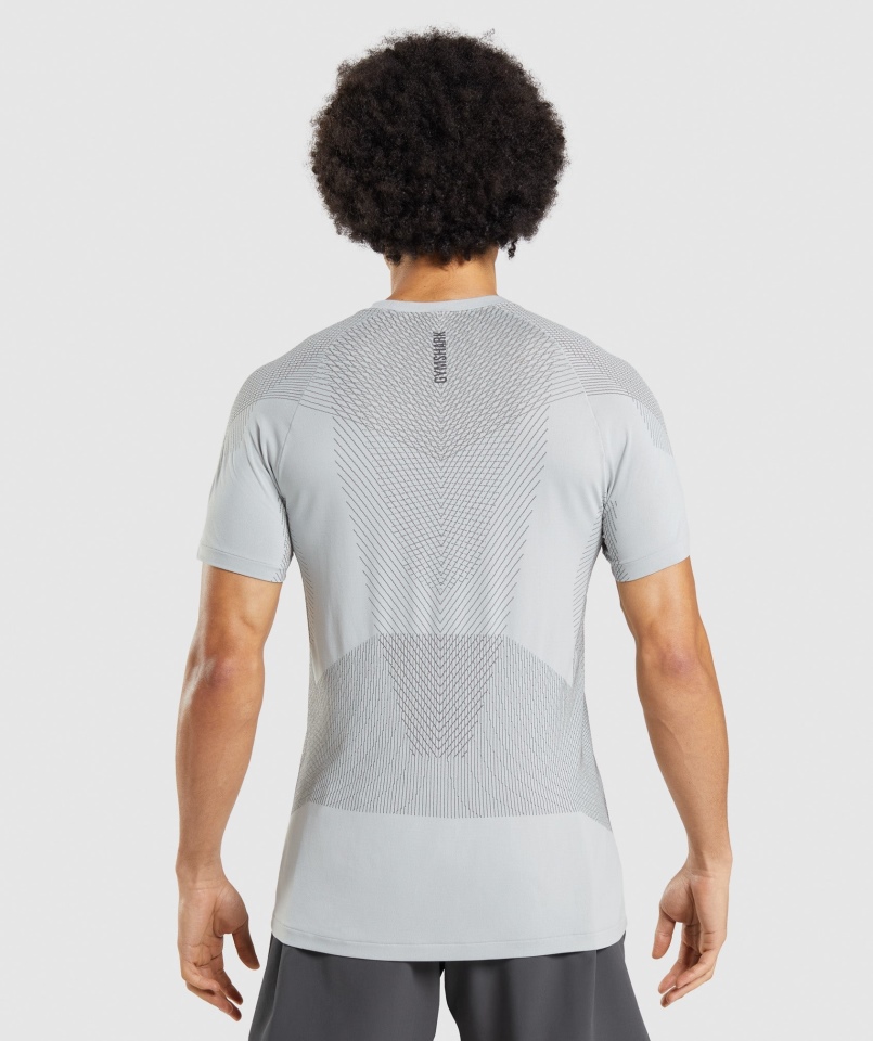 Gymshark Apex Bezszwowa Koszulka Jasnoszara-onyksowa Szara
