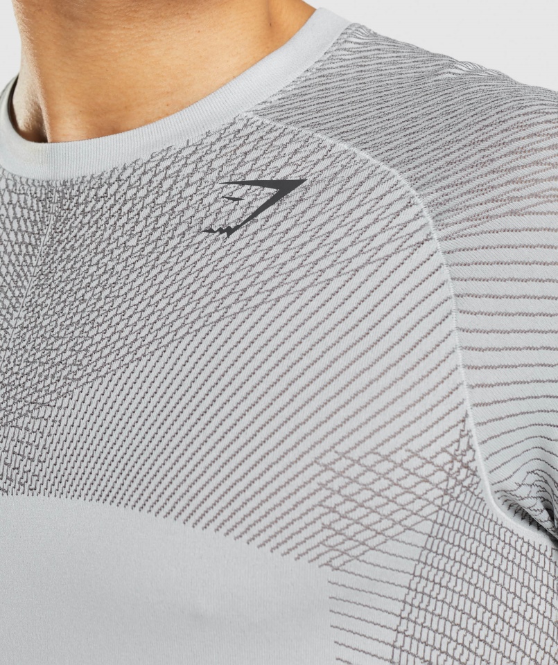 Gymshark Apex Bezszwowa Koszulka Jasnoszara-onyksowa Szara