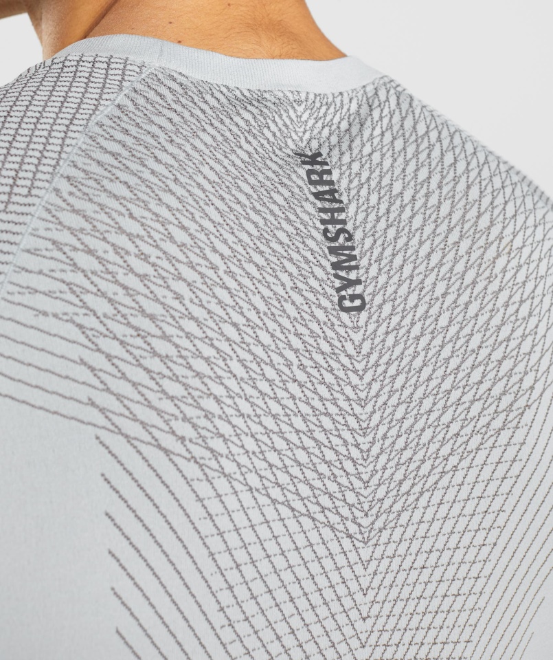 Gymshark Apex Bezszwowa Koszulka Jasnoszara-onyksowa Szara