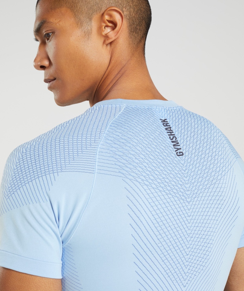 Gymshark Apex Bezszwowy T-shirt Lniany Niebieski-court Niebieski