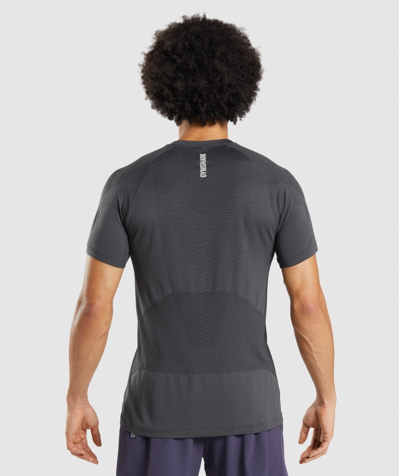 Gymshark Apex Bezszwowa Koszulka Onyks Szaro-czarna