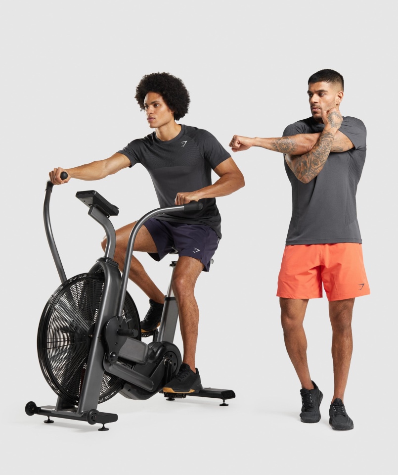 Gymshark Apex Bezszwowa Koszulka Onyks Szaro-czarna