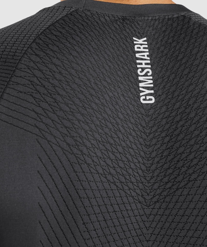 Gymshark Apex Bezszwowa Koszulka Onyks Szaro-czarna