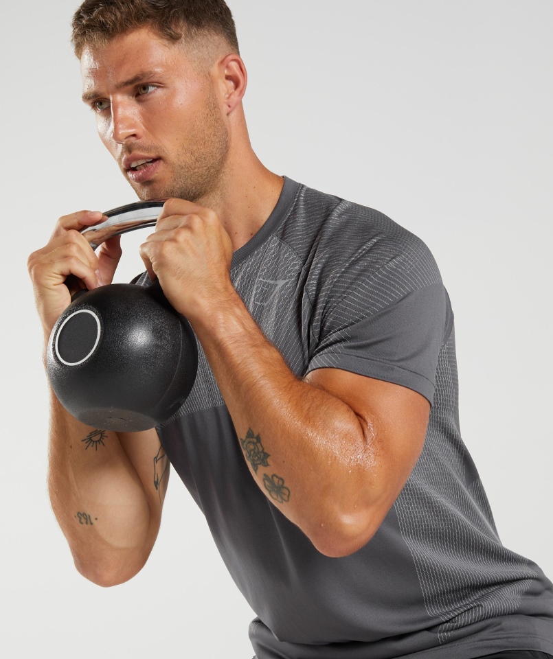 Gymshark Apex Bezszwowa Koszulka Sylwetka Szaro-smokey Szara