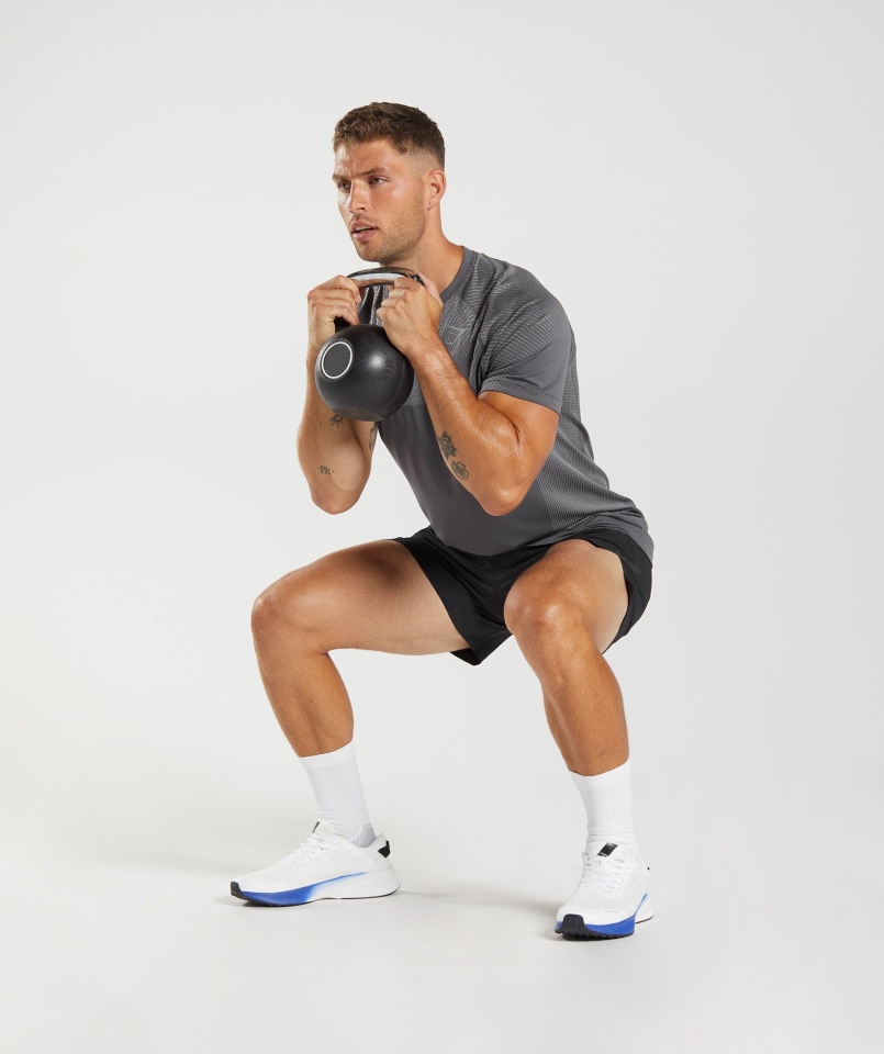 Gymshark Apex Bezszwowa Koszulka Sylwetka Szaro-smokey Szara