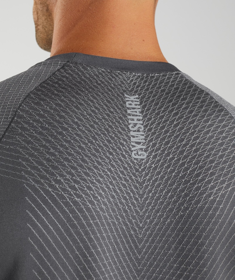 Gymshark Apex Bezszwowa Koszulka Sylwetka Szaro-smokey Szara