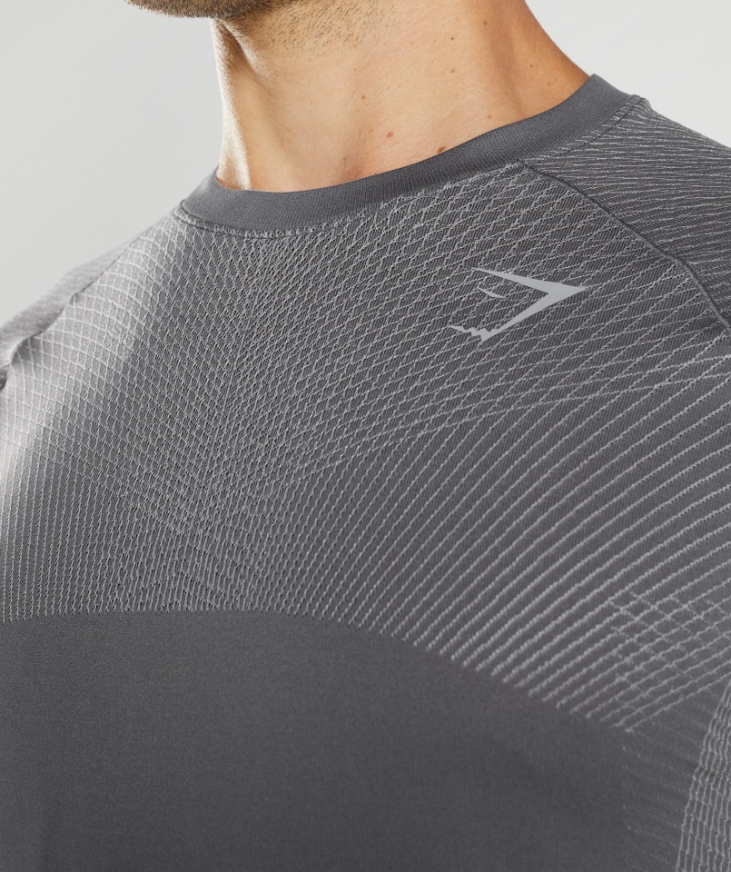 Gymshark Apex Bezszwowa Koszulka Sylwetka Szaro-smokey Szara