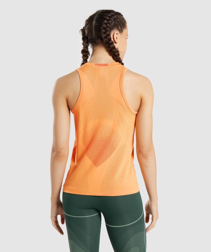 Gymshark Apex Seamless Tank Morelowy Pomarańczowy-papaja Pomarańczowy