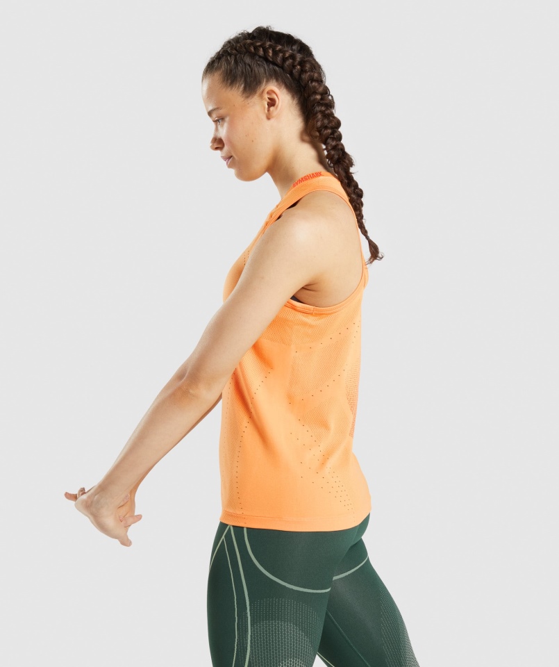 Gymshark Apex Seamless Tank Morelowy Pomarańczowy-papaja Pomarańczowy