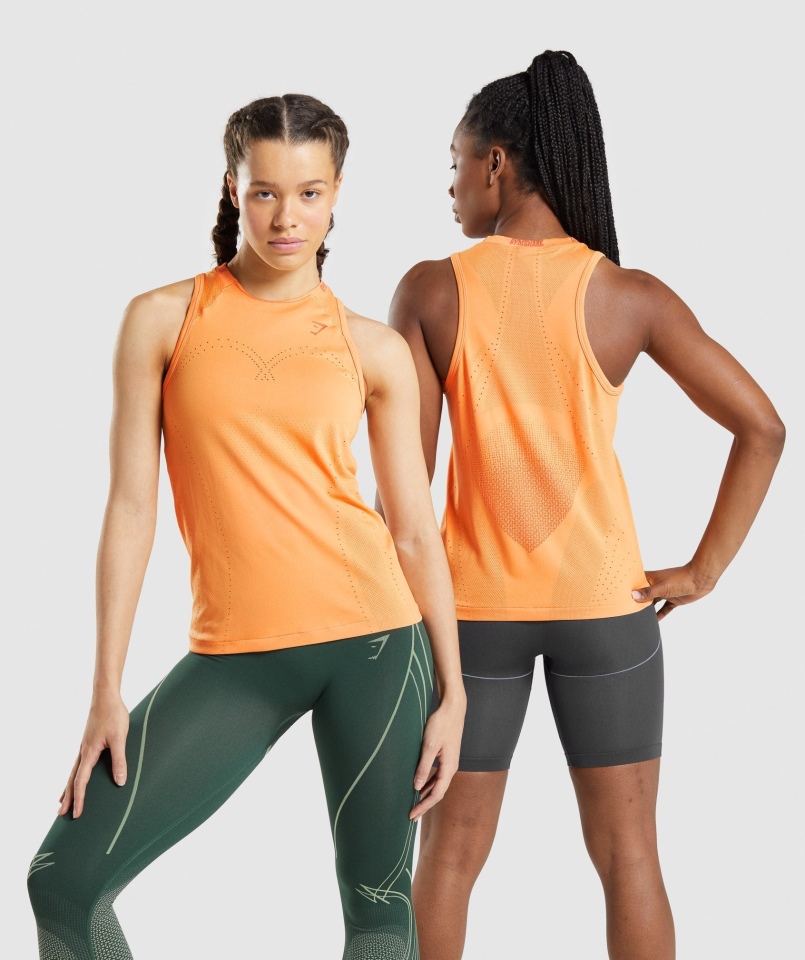 Gymshark Apex Seamless Tank Morelowy Pomarańczowy-papaja Pomarańczowy