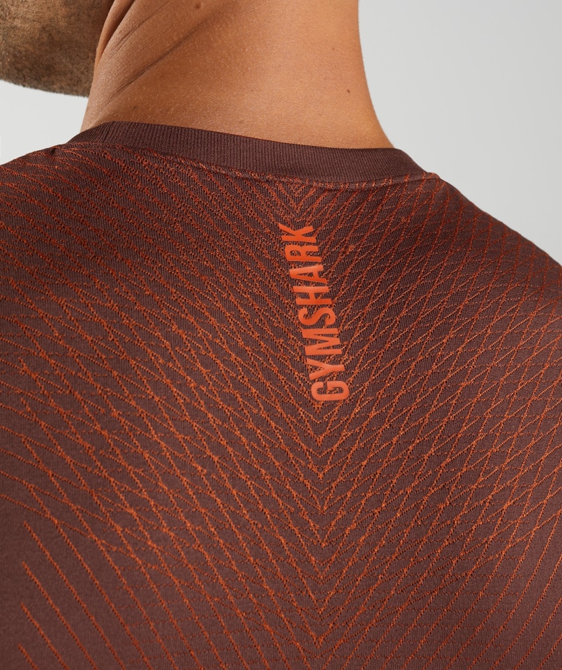 Gymshark Apex Bezszwowy Zbiornik Wiśniowy Brązowo-pieprzowy Czerwony