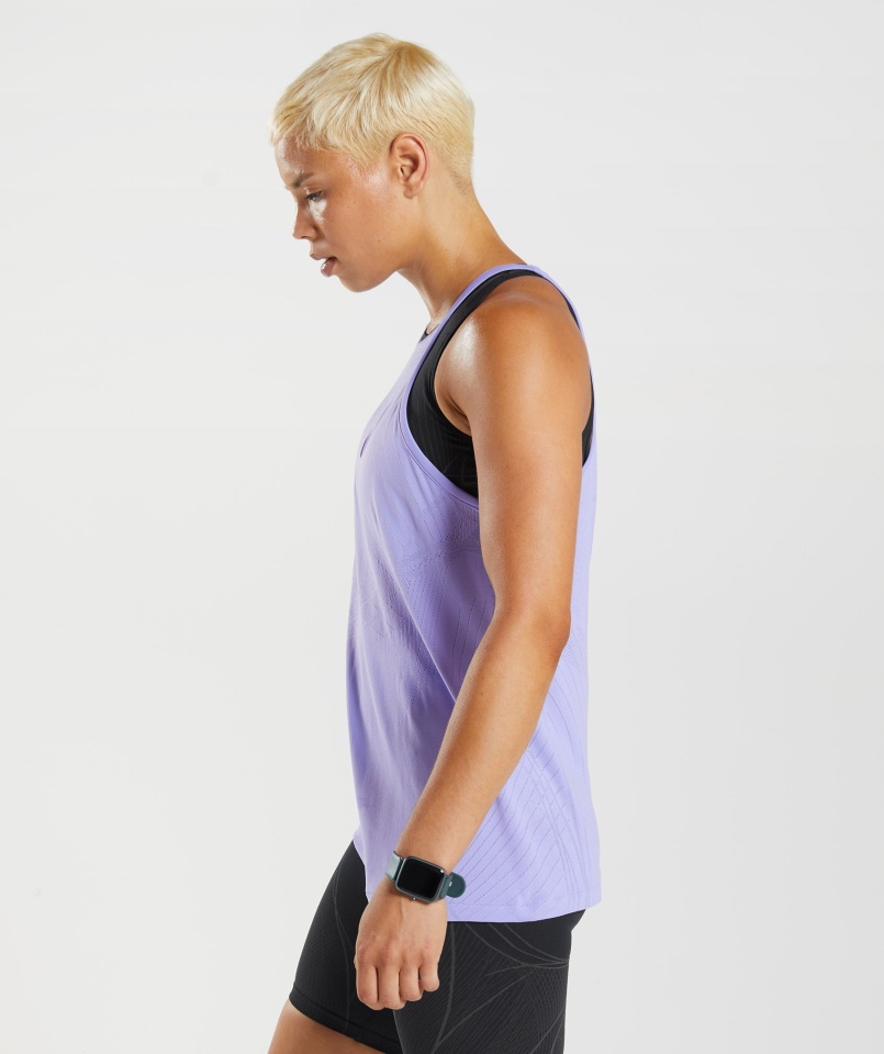 Gymshark Bezszwowy Zbiornik Apex Przykurzony Fioletowo-cyfrowy Fiolet
