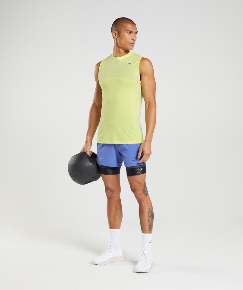 Gymshark Apex Bezszwowy Zbiornik świetlik Zielono-biały