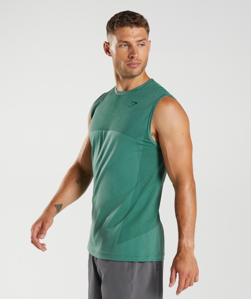 Gymshark Apex Bezszwowy Zbiornik Hoya Zielono-leśna Zieleń