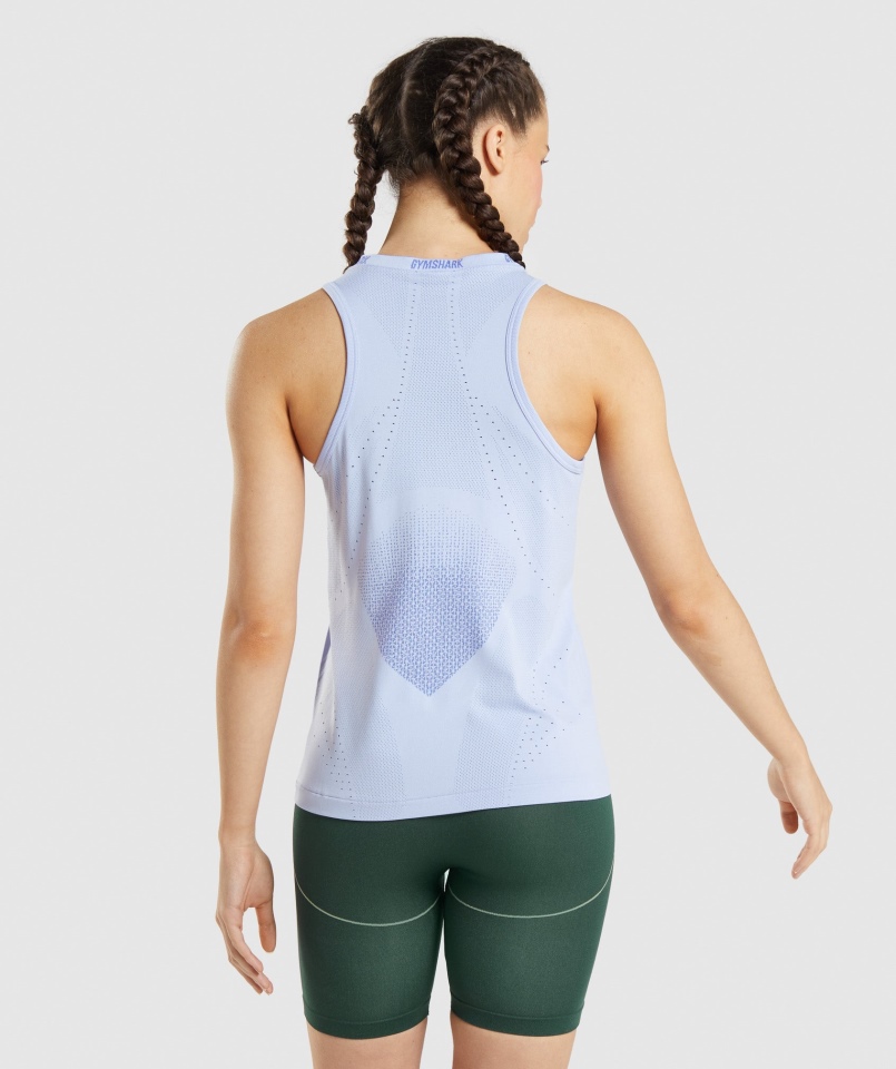 Gymshark Apex Bezszwowy Tank Lawendowy Niebieski-dworski Niebieski