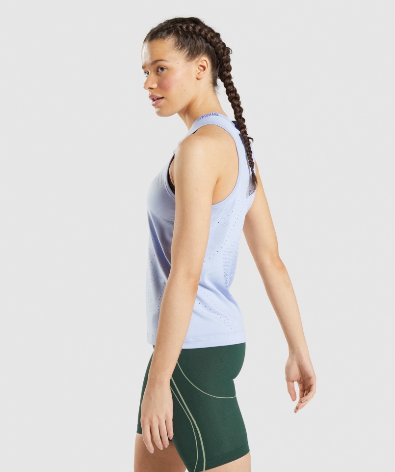 Gymshark Apex Bezszwowy Tank Lawendowy Niebieski-dworski Niebieski