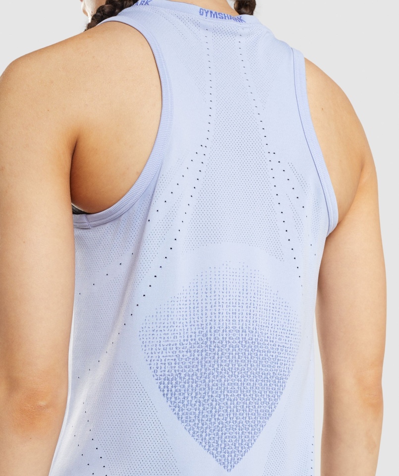 Gymshark Apex Bezszwowy Tank Lawendowy Niebieski-dworski Niebieski