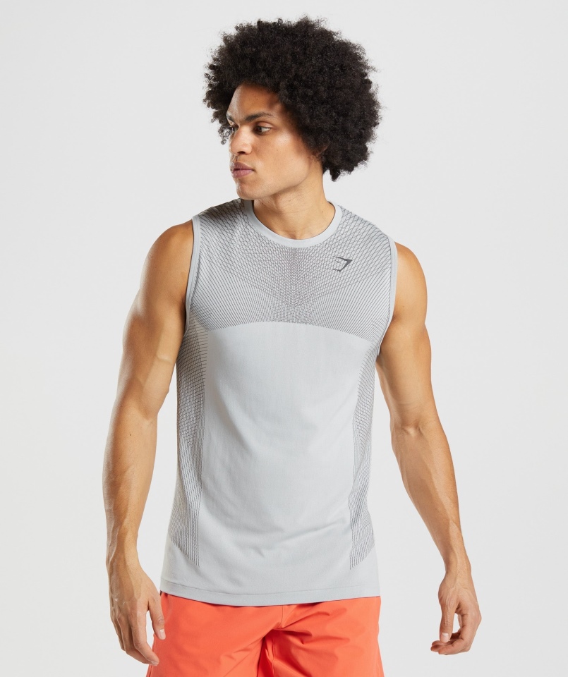 Gymshark Apex Bezszwowy Zbiornik Jasnoszary-onyksowy Szary