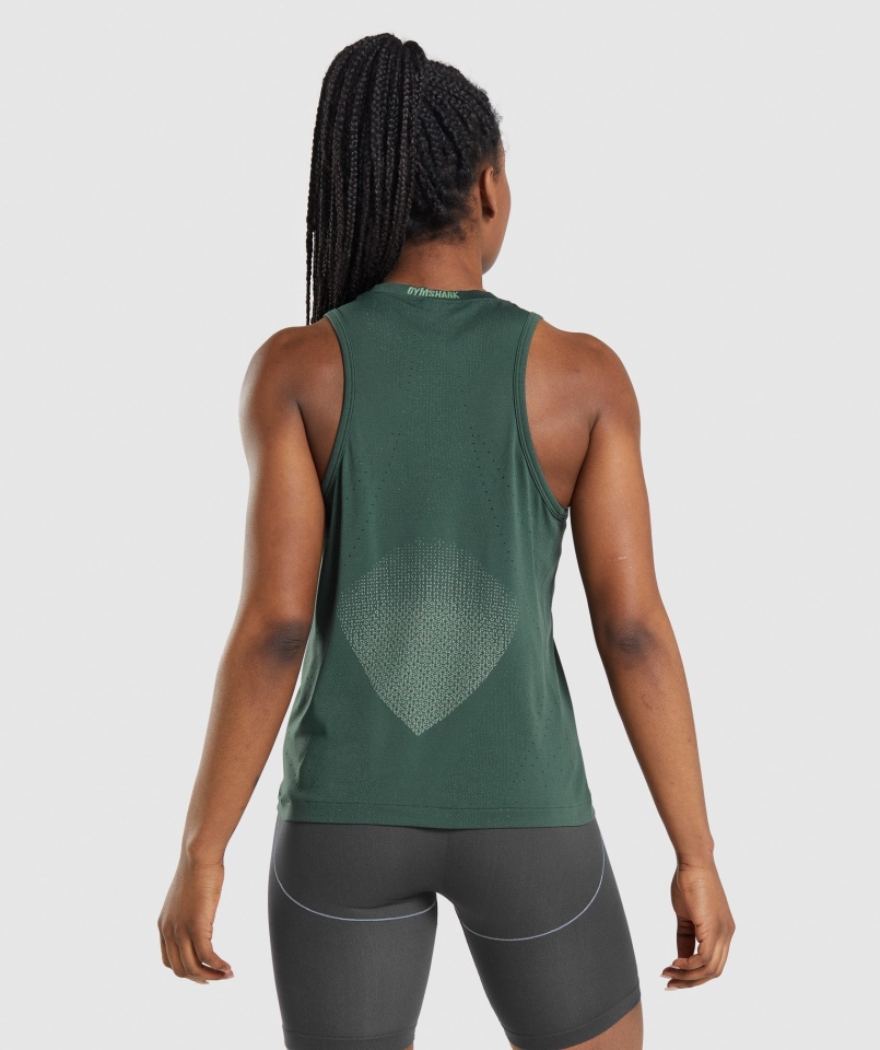 Gymshark Apex Seamless Tank Obsydian Zielono-ogórkowy Zielony
