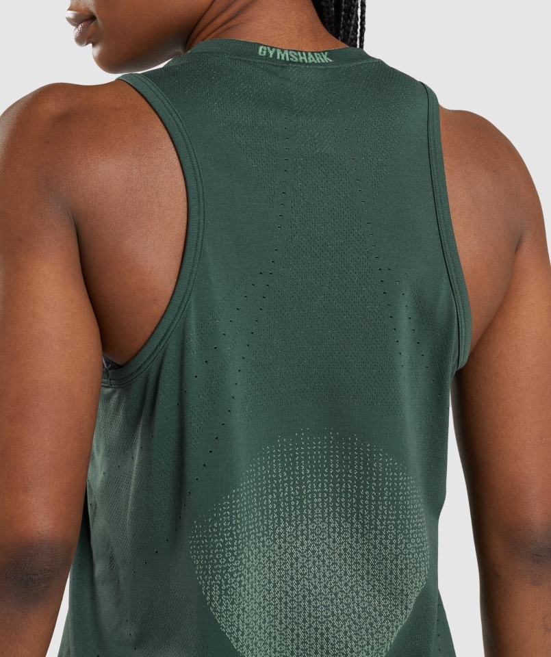 Gymshark Apex Seamless Tank Obsydian Zielono-ogórkowy Zielony