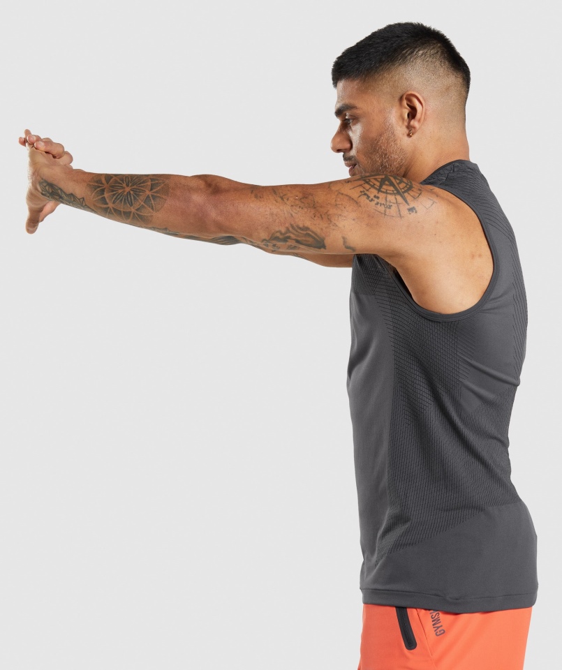 Gymshark Apex Seamless Tank Onyks Szaro-czarny