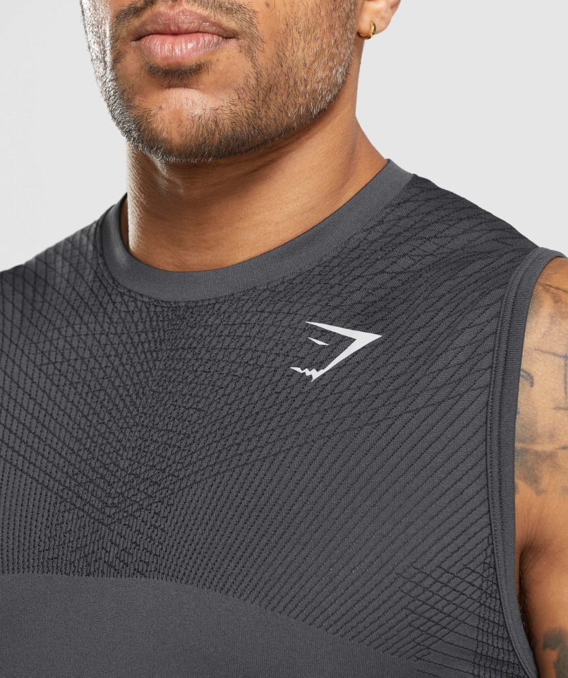 Gymshark Apex Seamless Tank Onyks Szaro-czarny