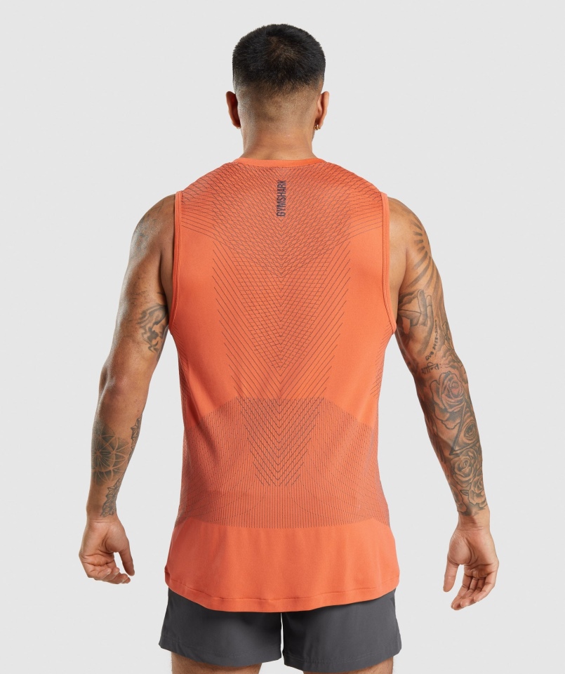 Gymshark Apex Seamless Tank Papaja Pomarańczowo-onyksowy Szary
