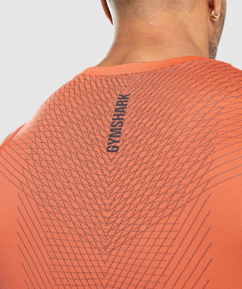 Gymshark Apex Seamless Tank Papaja Pomarańczowo-onyksowy Szary