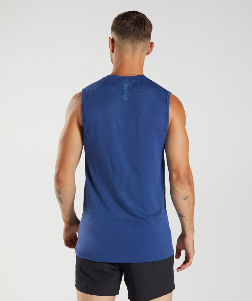 Gymshark Apex Bezszwowy Zbiornik Gwiezdny Niebieski-jezioro Niebieski