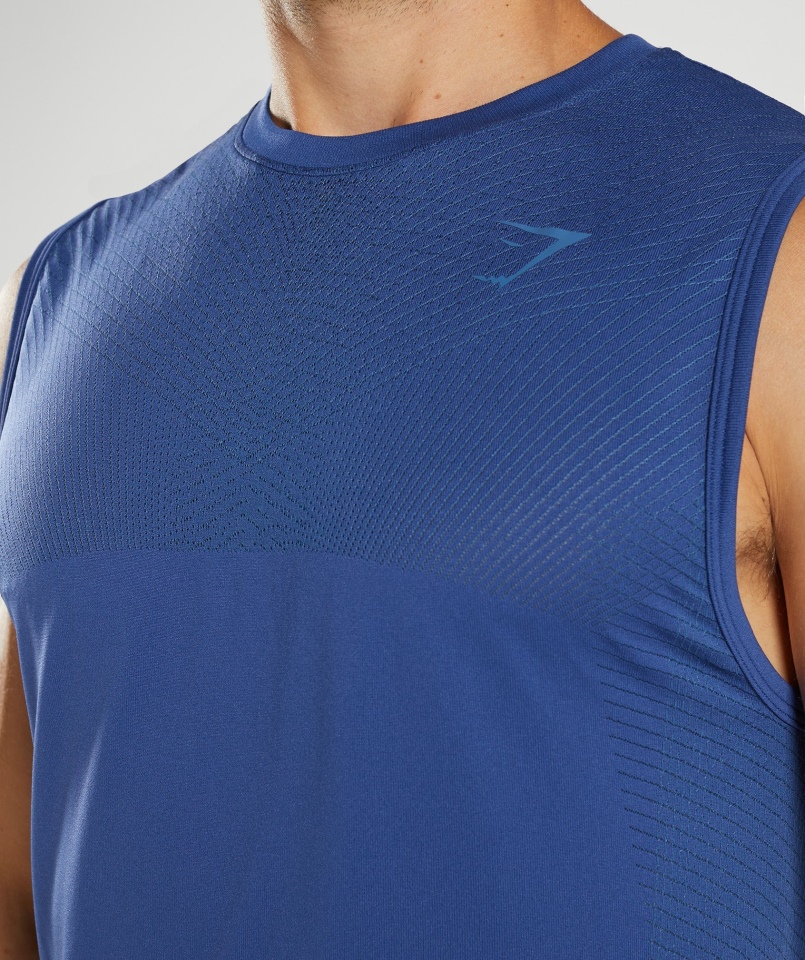 Gymshark Apex Bezszwowy Zbiornik Gwiezdny Niebieski-jezioro Niebieski