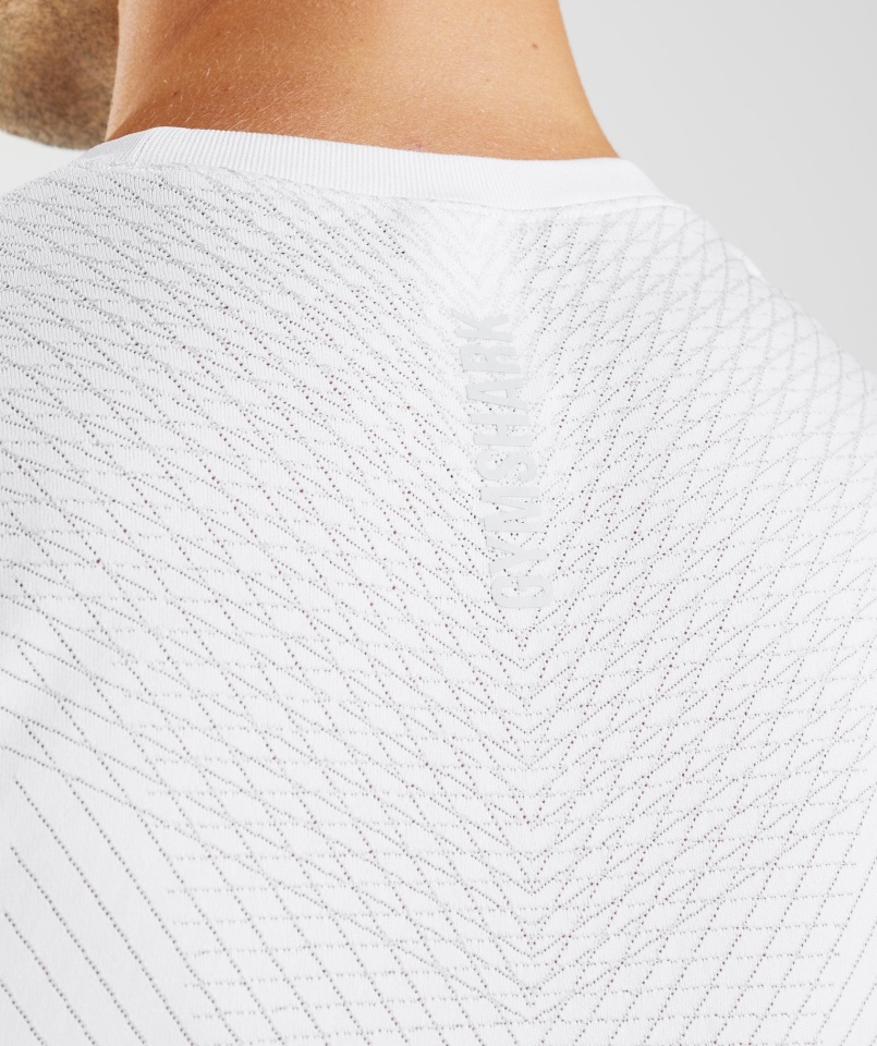 Gymshark Apex Bezszwowy Zbiornik Biało-jasnoszary