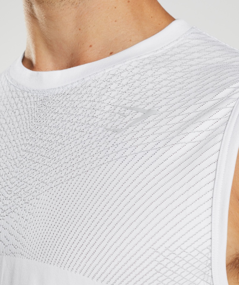 Gymshark Apex Bezszwowy Zbiornik Biało-jasnoszary