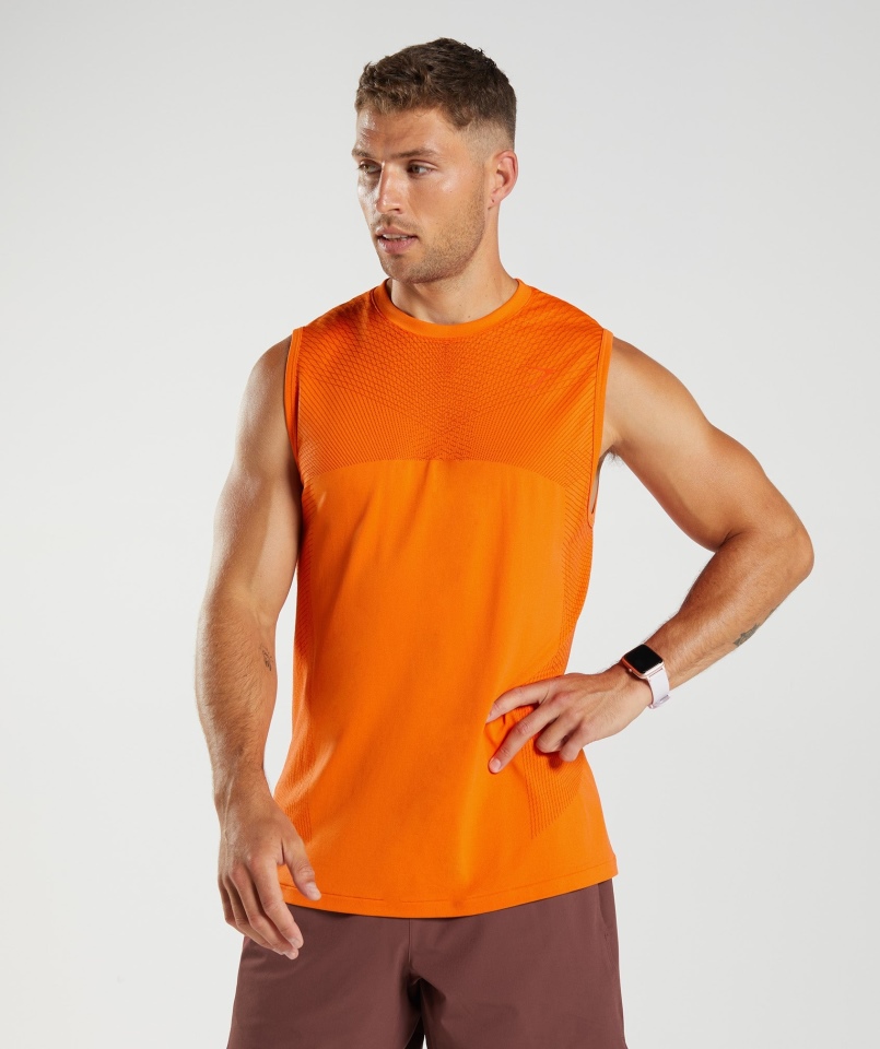 Gymshark Apex Seamless Tank Pikantny Pomarańczowo-pieprzowy Czerwony