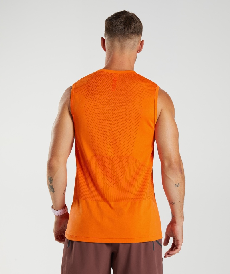 Gymshark Apex Seamless Tank Pikantny Pomarańczowo-pieprzowy Czerwony