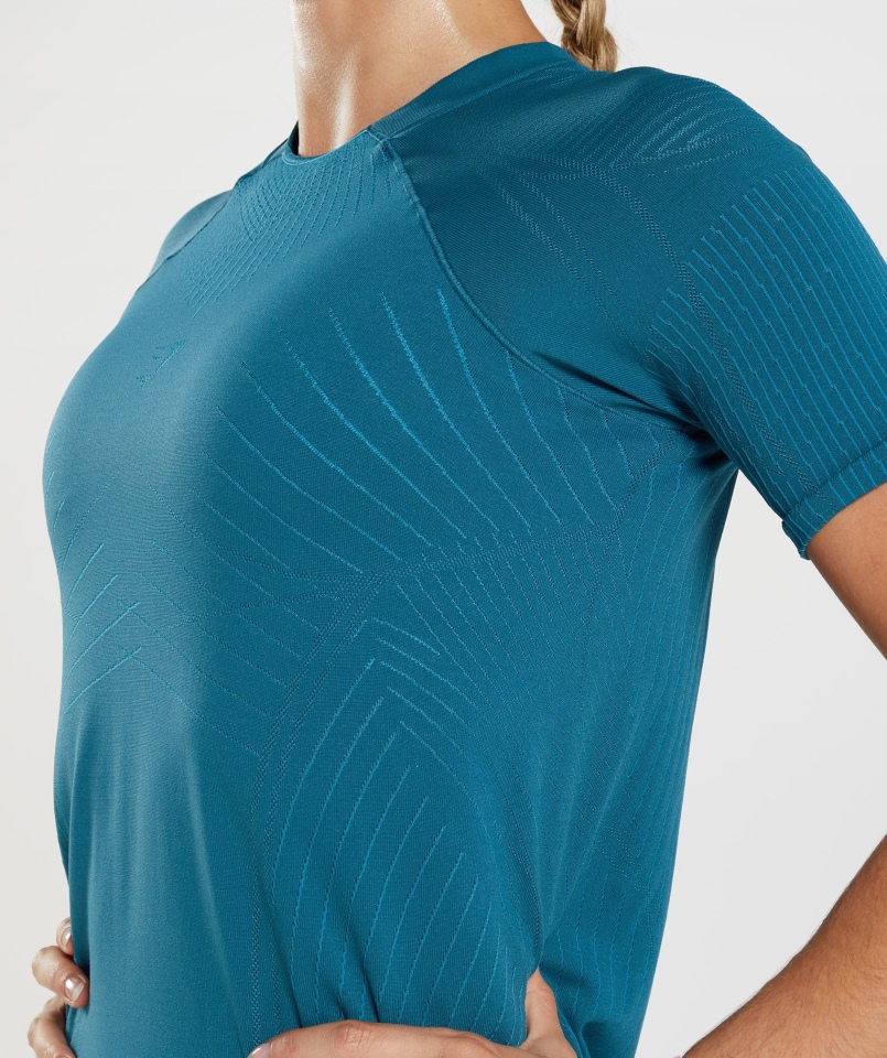 Gymshark Wierzchołek Bezszwowy Top Atlantic Blue-shark Blue