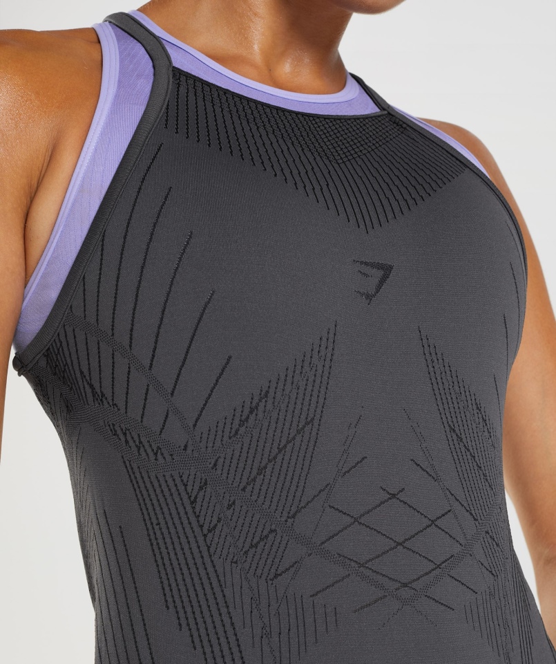 Gymshark Apex Seamless Damski Tank Onyks Szaro-czarny