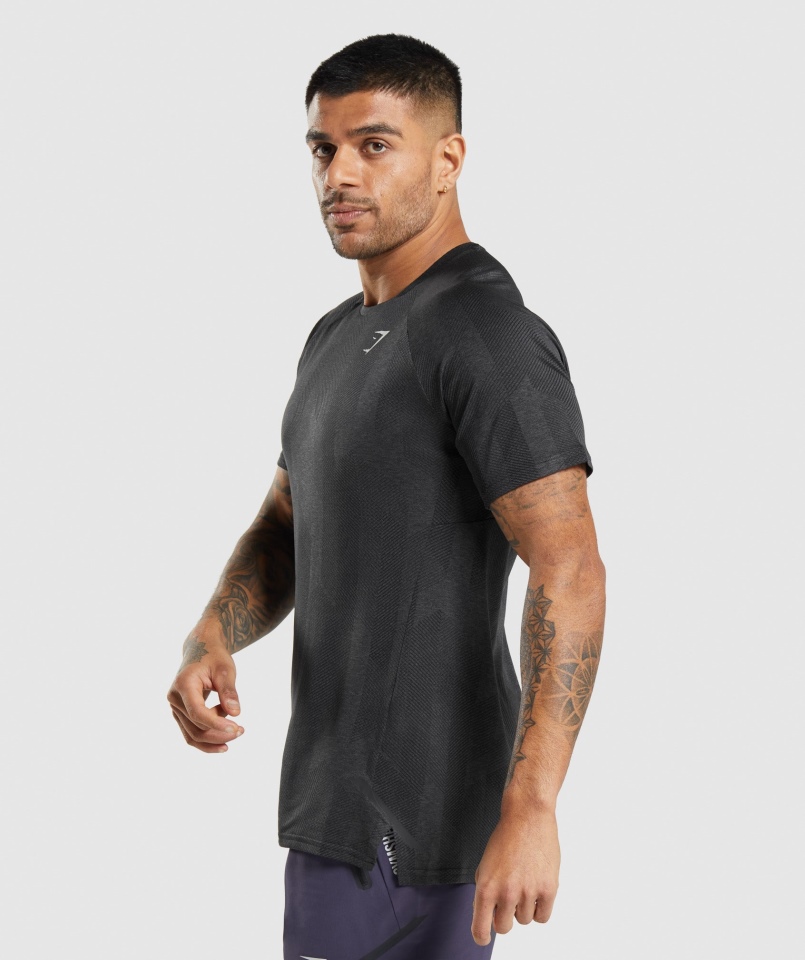 Koszulka Gymshark Apex Czarno-onyksowo-szara