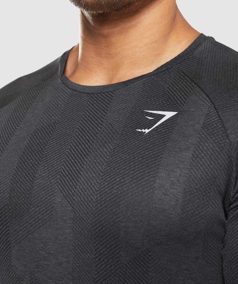 Koszulka Gymshark Apex Czarno-onyksowo-szara
