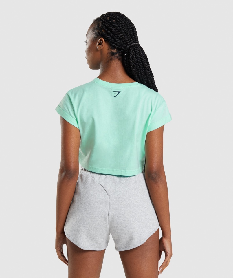 Gymshark Apollo Crop Top Turbo Niebieski