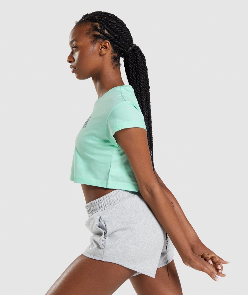 Gymshark Apollo Crop Top Turbo Niebieski